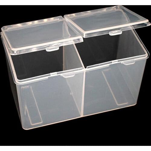 Twin Well or Cuboid Empty Grids Portable Storage Case Wipe Pads Cotton Sheet Cotton Swab Rods Makeup Tools Container
