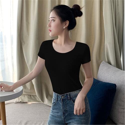 Buy One Get One Free New Women T-shirts Casual Harajuku Solid Color Tops Tee Summer Female T Shirt Short Sleeve For Women Cloths