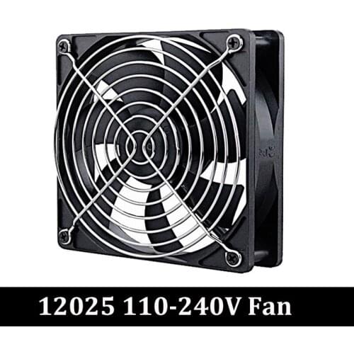 Gdstime 120mm EC Brushless Cooling Fan AC 110V 115V 120V 220V 240V Axial Fan With Screw/Grill 12025 For Computer Case Cooler