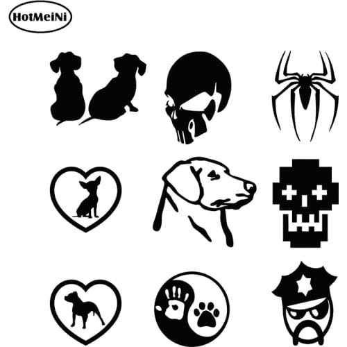 HotMeiNi Sausage DOG Chihuahua Heart Puppy Labrador Dog Car Stickers Decorative Decals Car Stickers Decals Cover Scratches