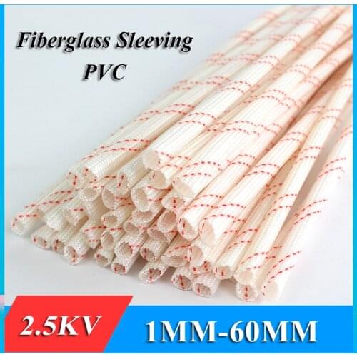 ID 1mm~60mm Fiberglass Sleeving High Temperature Insulated Yellow Wax Tube Wire Casing Glass Fiber Tube 600 Deg High