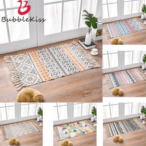 Morroco Carpet For Living Room Bedroom Rug Cotton Tassels Sofa Dyed Table Ruuner Bedspread Tapestry Home Decoration 60X90cm size
