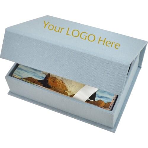 Custom Logo Linen Memory Wedding Photo Box