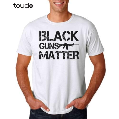 Fashion Cool Men T-shirt Black Guns Matter T-Shirt, White S-3XL Lives 2nd Amendment Gun Rights AR-15 5.56