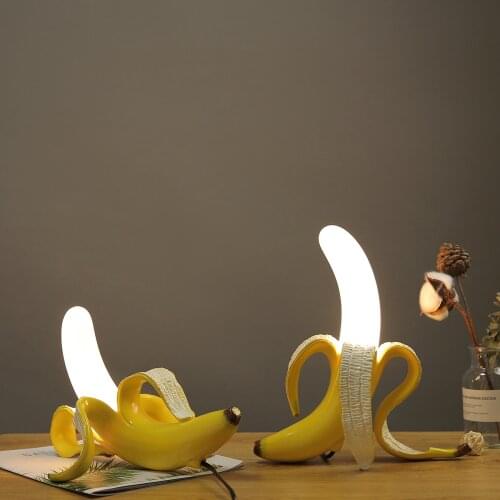 Banana Night lights art deco Modern Living Room Glass Table Lamps Bedroom Bedside desk lamp Italy Home Decor Lighting Fixture