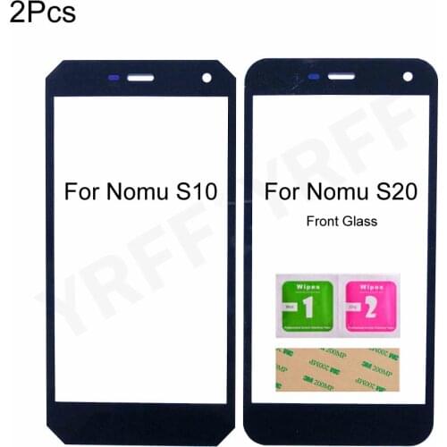 New Phone Glass Pancel For Nomu S10 S20 Front Outer Glass Screen Panel (No LCD Touch Screen) 3M Glue Wipes