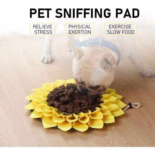 Sunflower Shape Dog Snuffle Mat Puppy Training Sniffing Slow Feeding Blanket Pet Sniff Pad Puppy Attraction Toy