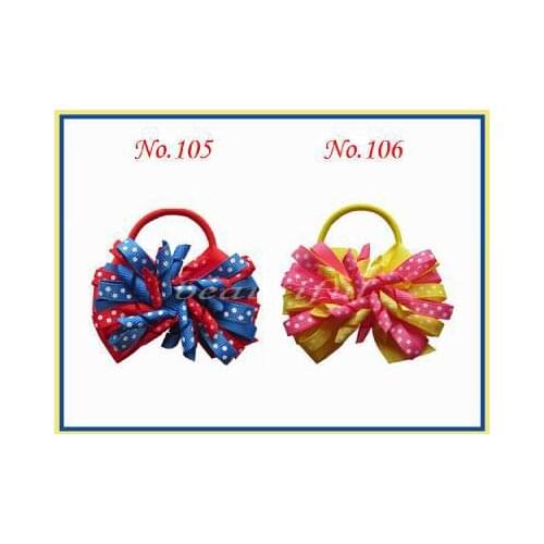 One Dollar Special Spike Girl Fashion Headbands Hair Wear 60PCS 3" Peacock Hair Bow Elastic Hair Accessories For Gifts