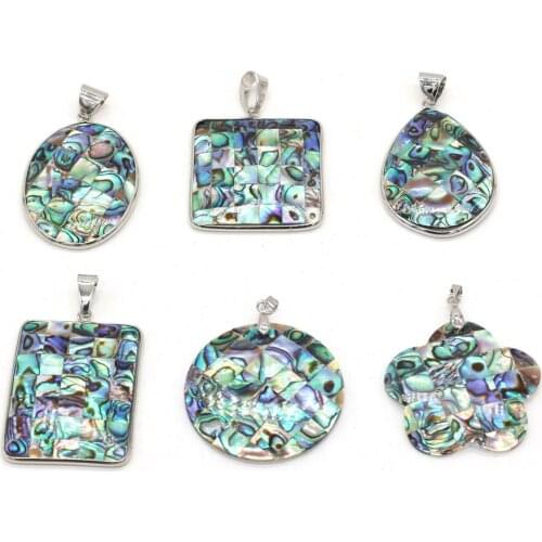 Natural Abalone Shell Pendant Necklace Multiple Styles Exquisite Shell Charms For Women Making Jewelry Necklace Bracelet Gift