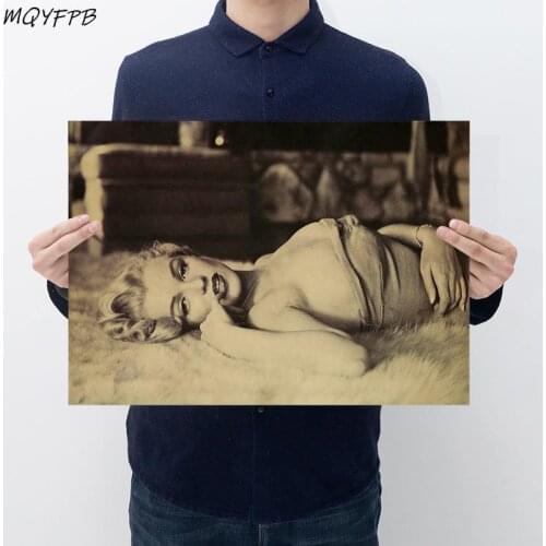 Star Sex Goddess Marilyn Monroe Kraft Paper Poster Decoration Picture Wall Sticker Household Goods Gift Picture 50.5x35cm