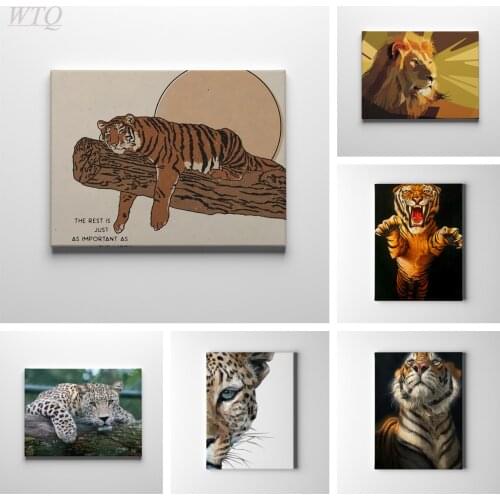 Lion Tiger Leopard Animal Poster Anime Posters Wall Poster Canvas Painting Wall Decor Posters Wall Art Picture Home Decoration