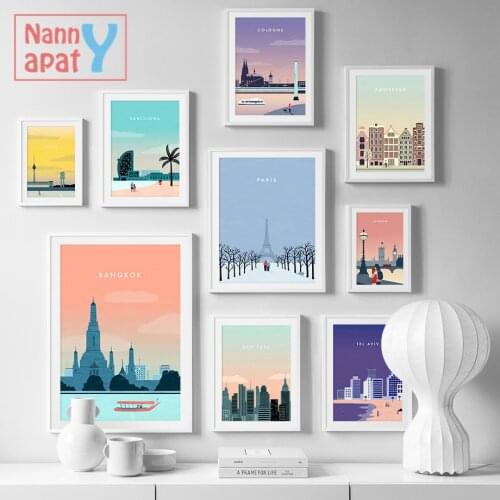 Nordic Paris London Berlin New York Travel Poster Wall Art Canvas Painting Hd Prints Wall Pictures For Living Room Decor