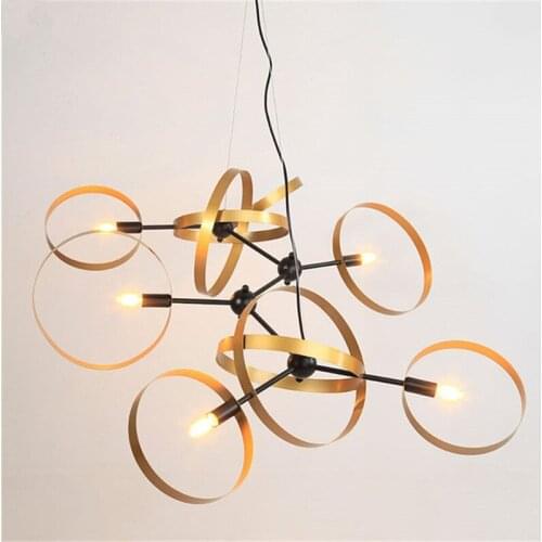 Post-modern Luxury Creative Round Pendant Lamps Iron Pendant Lights for Living Room Restaurant Hotel Indoor Lighting Fixtures