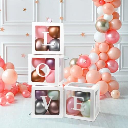Birthday Party Wedding Party Decoration 30 Cm Letter Balloon Transparent Box Baby Shower Balloon Wedding Boy Girl Balloon