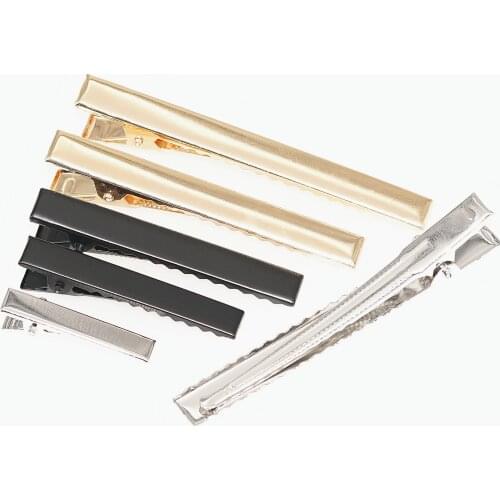 20pcs/lot 30/45/55/65/75mm Clips Single Prong Alligator Hairpin With Teeth Blank Setting For DIY Hair Clips Jewelry Making Base