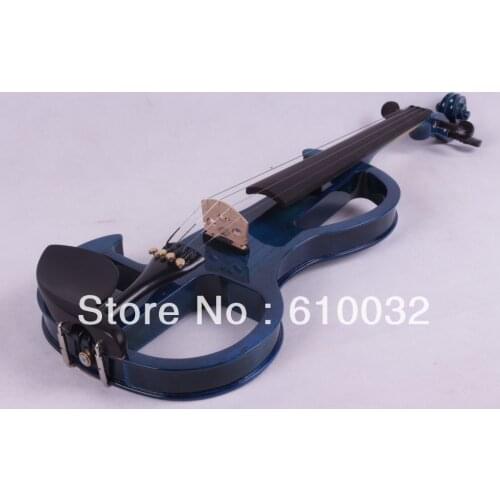 Blue color 4/4 4 String Electric Violin Solid wood hand style 2-5