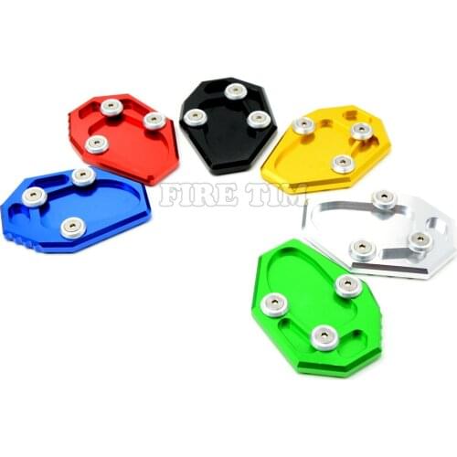 Blue color motorcycle CNC kickstand sidestand extension enlarger plate pad For Yamaha MT-07 2014 2015