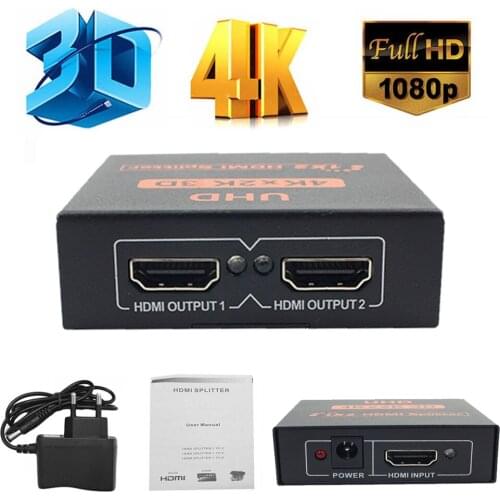 Ultra HD 4K Splitter 1X4 Port 3D UHD 1080p 4K*2K Video HDMI-compatible Switch Switcher 1 Input 4 Output HUB Repeater Amplifier