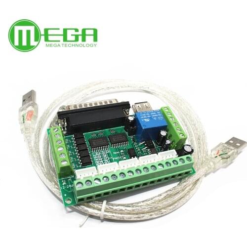 Upgraded 5 Axis CNC Interface Adapter Board For Stepper Motor Driver Mach3 +USB Cable