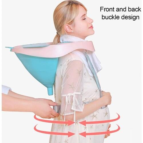 Pregnant Women Shampoo Basin Foldable Hair Shampoo Rinse Tray Mobile Hair Wash Bowl With Drain Tube For Pregnant Women Elderly