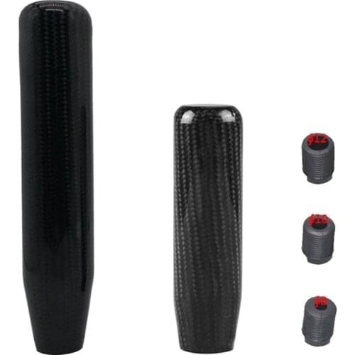 Universal 13 18cm Car Cylindrical Carbon Fiber Knob Manual Transmission Aluminum Gear Shift Knob AT MT Lever