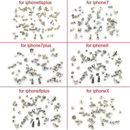 100sets Mobile phone maintenance accessories Complete Kit Screw for iPhone 6Splus 7 7plus 8 8plus x