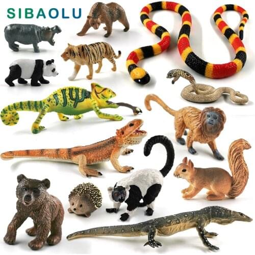 Lizard Snake Fox Hedgehog Beaver Hippo Panda Squirrel Figurine Home Decor Miniature Fairy Garden Decoration Accessories Modern