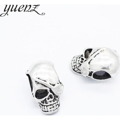 YuenZ 5pcs European Beads Big Hole Halloween skull Beads Tibetan Silver Spacer Beads Plated For Charm Bracelets Making DIY R205