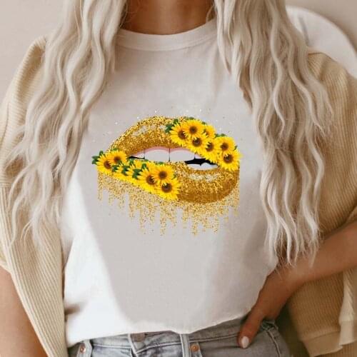 Women Flower Floral Funny Print Graphic Fall T-shirt Short Sleeve Tee Fashion T Shirt Female Cartoon Top 90s Ladies Clothing