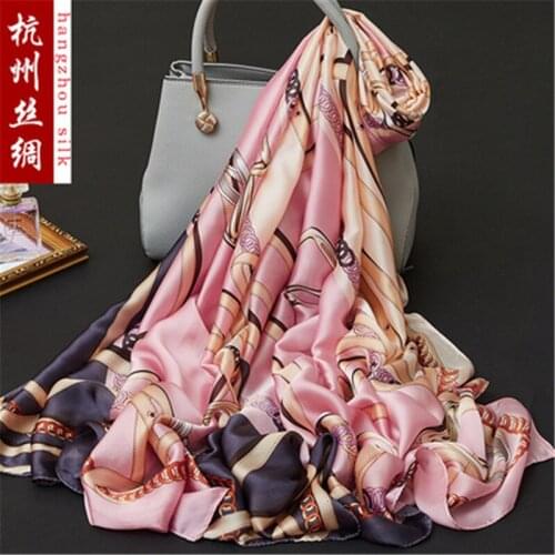180x90cm Bird Flower Printed Silk Chiffon Fabric Nature Silk Fabric Material Sew Women Dress Scarf HG32