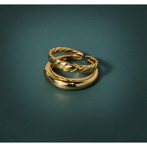 925 sterling silver ring personality minimalist double twisted wire rings for female design feeling ins cold fine jewelry