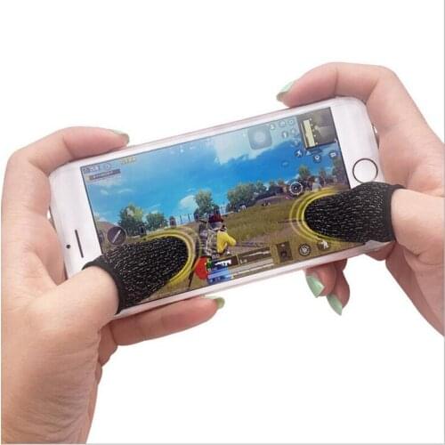 1 Pair Breathable Mobile Finger Sleeve TouchScreen Game Controller Sweatproof Thumbs Finger Gloves for Mobile Phone Gaming Glove