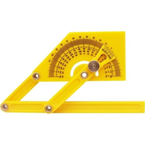 1 Pcs Yellow Template tool angle Protractor Scale tool angle 180 degree ruler Foldable easy to carry Measuring supplies
