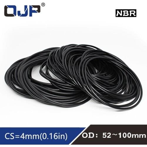 10PC/lot Rubber Ring NBR Sealing O-Ring CS4mm OD52/55/60/65/70/75/80/85/90/95/100mm Nitrile O Ring Seal Gasket Sealing Oil Ring
