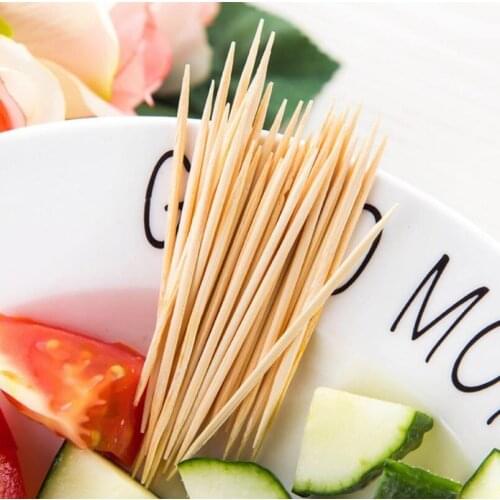 100 PCS/Bag Disposable Natural Toothpicks Fruit Single Sharp Tooth Sticks Bamboo Toothpick Family Restaurant Care Tool