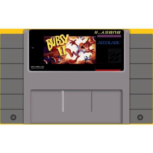 Bubsy II 16 bit Big Gray Game Card For USA NTSC Game Player