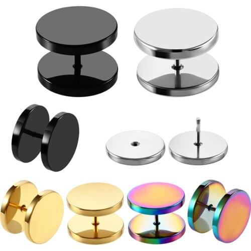 6mm-14mm 2Pcs Stainless Steel Ear Plug Piercing Ear Tunnel Stretcher Earlobe Gauges Earrings Piercing Body Jewelry for Unisex