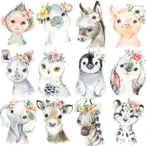 5D Diy Diamond Embroidery Mosaic Lovely Animals Watercolor Paintings Rhinestone Pig Monkey Owl Pictures Wall Art Home Decoration