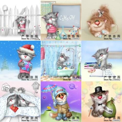 5d Square Full Diamond Embroidery Diamond Mosaic Rhinestones Cross Stitch Kits Diy Diamond Painting Needlework Branch Cat