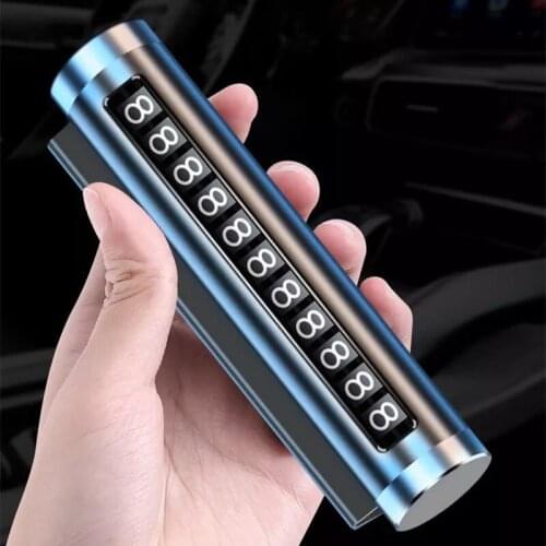 Car Temporary Parking Phone Number Card T02 Car Phone Number Mental Card Flip Numbers Auto Accessories Parking Car Phone Number