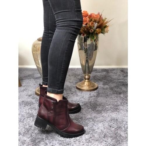 KADIN HAKİKİ DERİ KÜRKLÜ BOT