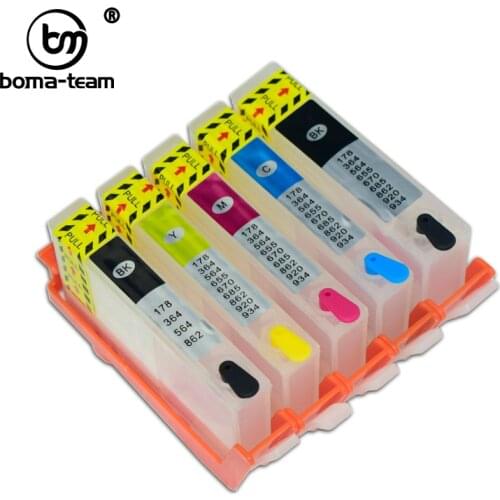 HP178 178XL Refillable Ink Cartridge For HP 178 For HP photosmart c5380 c6380 d5460 C309 C410 Printers With Show Ink Level Chips