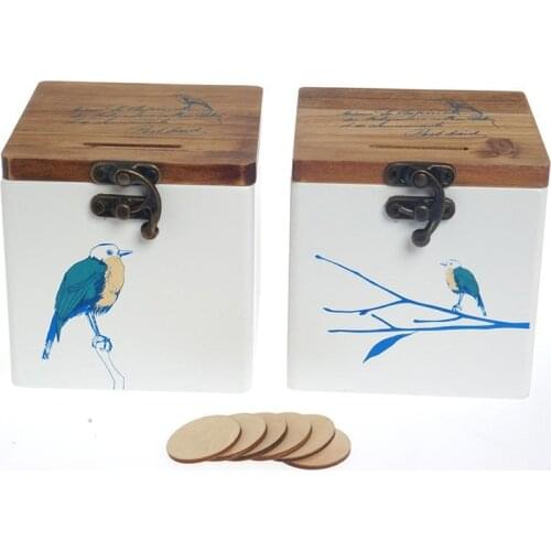 Chinese Style Canister Mini Storage Tank Wooden Piggy Bank for Kids Montessori Materials for IC Classroom Gift for 1.5~6 Years