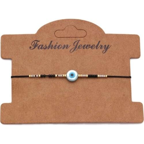 Colorful Evil Eye Beaded Bracelet Handmade Braided String Good Luck Bracelet Lucky Turkish Religious Symbol Jewelry For Girls