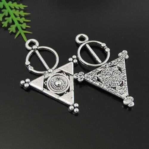 GraceAngie 20pcs Silver Color Triangle Circle Charm Magic World Fantasy Pendant For Necklace Jewelry DIY Findings