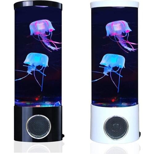 Jellyfish LED Night Light with Bluetooth Speaker USB/Battery Power Colorful Lamps Jellyfish Tank Aquarium Office Table LED Light