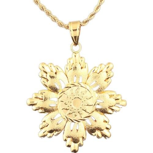 Lolita Cute Gold Color Flower Pendant Petal Blossom Necklaces for Women Girls Flowers Jewelry Birthday Gifts