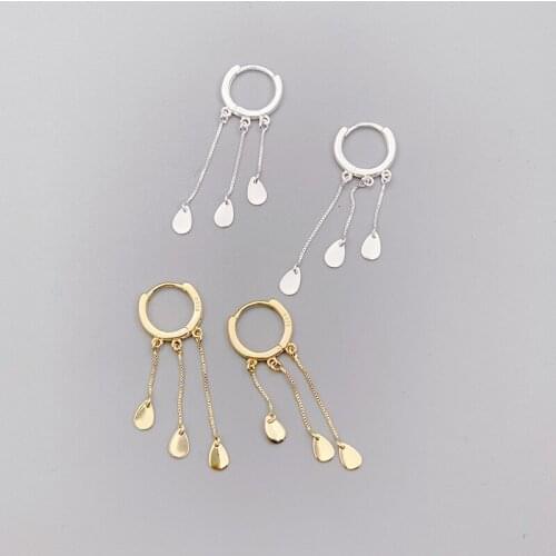 Minar Trendy Long Chain Tassel Water Drop Pendant Earring for Women Ladies Geometric Circle Metallic Dangle Earrings Accessories
