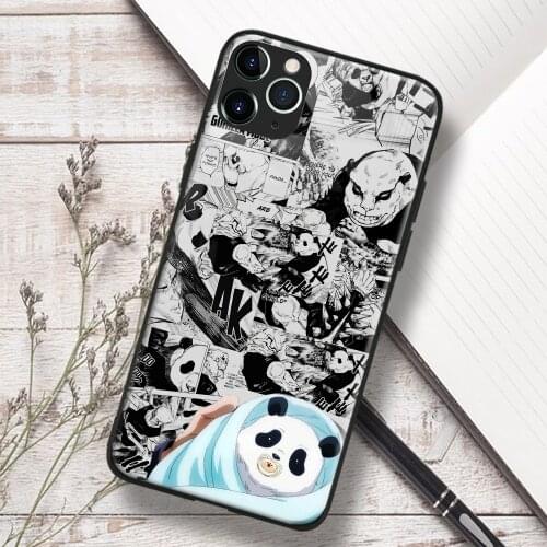 Jujutsu Kaisen Panda Anime Soft TPU Glass Phone Case for IPhone SE 6s 7 8 Plus X Xr Xs 11 12 Mini Pro Max Samsung