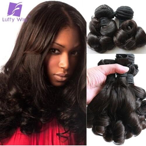 Bouncy Curly Human Hair Bundles 3pcs Brazilian Hair Aunty Funmi Weave Bundles Remy Human Hair Extensions Luffy